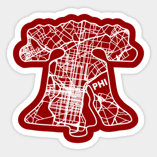 PHI Liberty Bell Philadelphia Street Map Philly Fan Favorite Sticker